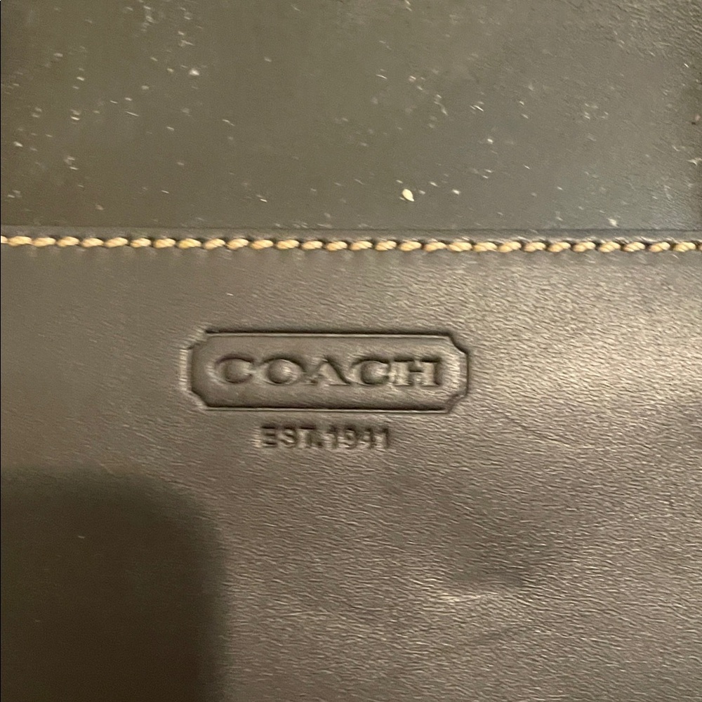 Coach Black Leather Men's thin Briefcase with Top Handles new with out tags - Picture 2 of 7